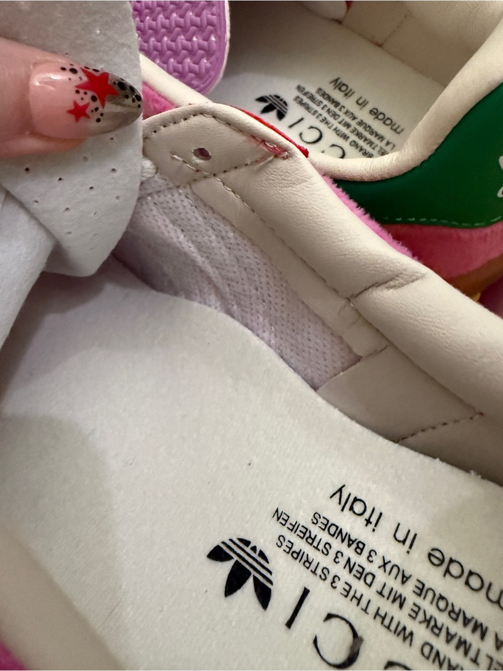 adidas Pink and Black Gazelle Sneakers with Green Heel Tab | US size 7 - Picture 13 of 15
